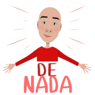 👍 DE NADA Desenho animado, Expressão, Obrigado, Espanhol, Personagem, Saudação telegram sticker