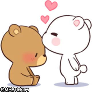 😘 @MHStickers Dibujos animados, Osos, Amor, Beso, Lindo, Romántico whatsapp sticker