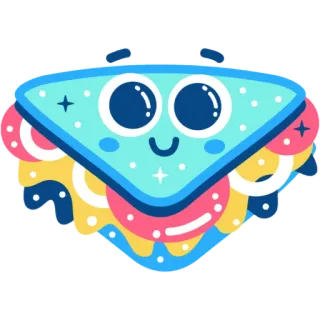 🥰 sandwich, mignon, nourriture, dessin animé, déjeuner, goûter telegram sticker