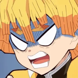 💛 Zenitsu Agatsuma Demon Slayer Zenitsu, Demon Slayer, anime, cartoon, scared, expression whatsapp sticker