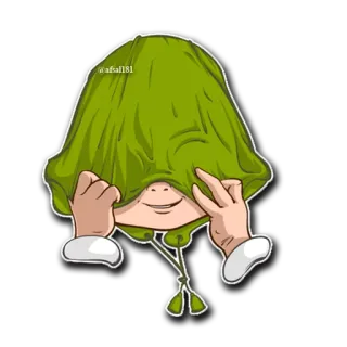 🙈 @afall81 pessoa, desenho animado, verde, chapéu telegram sticker
