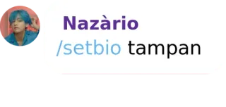 😎 Nazàrio
/setbio tampan whatsapp sticker