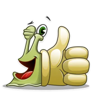 👍 escargot, pouce levé, dessin animé, positif, animal, mignon, succès telegram sticker