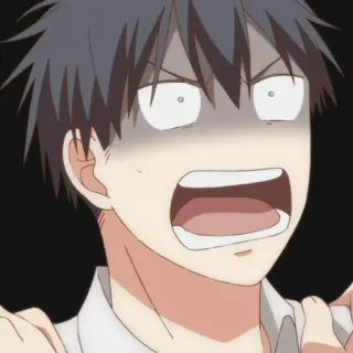 😱 anime, cartoon, shocked, screaming, worried, upset telegram sticker