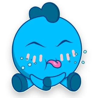 😝 만화, 귀여운, 파란색, 괴물, 캐릭터, 마스코트, 디지털 아트 telegram sticker