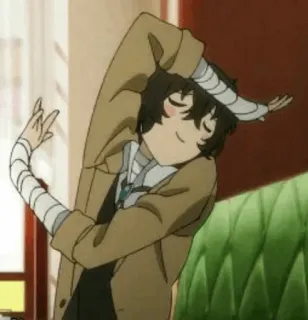 ☺️ Dazai Osamu Bungo Stray Dogs アニメ, キャラクター, 太宰, 文豪ストレイドッグス, 包帯, マンガ telegram sticker