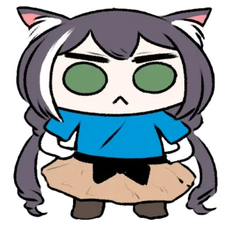 👗 Anime, Manga, Katze, Mädchen, Chibi, Cartoon whatsapp sticker