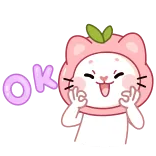 👌 OK kucing, persik, ok, stiker, imut whatsapp sticker