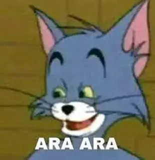 😈 Tom Cat Tom and Jerry ARA ARA Cartone animato, Gatto, Anime, Meme, Divertente whatsapp sticker