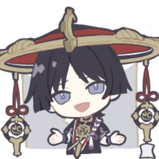 🤷 Scaramouche Genshin Impact Anime, Juego, Genshin Impact, Scaramouche, Chibi, Personaje telegram sticker