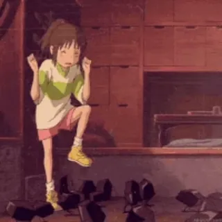 😨 Chihiro Ogino Spirited Away Chihiro, El viaje de Chihiro, Anime, Chica, Ghibli, Hayao Miyazaki, Studio Ghibli whatsapp sticker