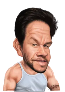 😀 Mark Wahlberg карикатура, актер, знаменитость, портрет, Марк Уолберг telegram sticker