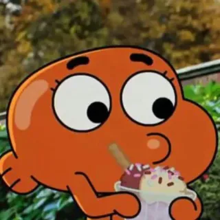 😕 Darwin Watterson The Amazing World of Gumball kartun, antropomorfik, ikan, permen karet, animasi, es krim whatsapp sticker