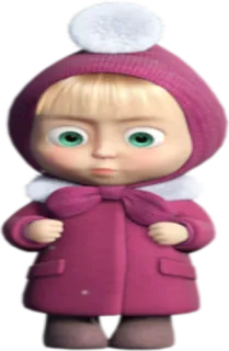 😶 Masha Masha and the Bear Kartun, Anak-anak, Masha, Merah Muda, Musim Dingin telegram sticker