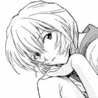 📓 Rei Ayanami Neon Genesis Evangelion Anime, Manga, Evangelion, Rei Ayanami, Charakter, Schwarzweiß whatsapp sticker