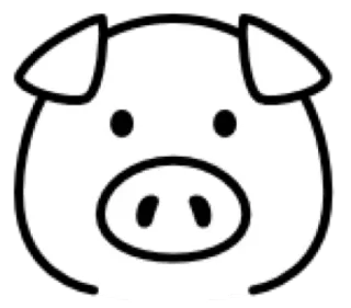 😀 schwein, tier, niedlich, aufkleber, cartoon telegram sticker