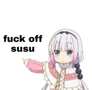 🙂 Kanna Miss Kobayashi's Dragon Maid fuck off susu anime, kanna, dragon maid, offensive language, profanity telegram sticker