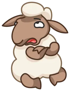 😣 ovelha, animal, desenho animado, adesivo, triste, chateado telegram sticker