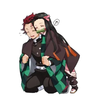 🖤 Tanjiro Kamado, Nezuko Kamado Demon Slayer Anime, Demon Slayer, Tanjiro Kamado, Nezuko Kamado, Fratelli, Cartoni animati whatsapp sticker