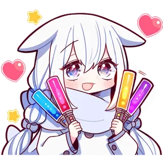 🍭 Аниме, Чиби, Милый, Кавай, Девочка, Огни, Блестки telegram sticker