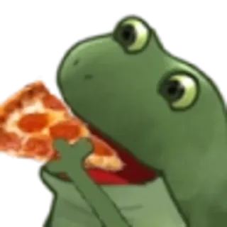 🍕 rana, pizza, animal, comida whatsapp sticker