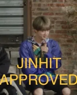 👍 JINHIT APPROVED kpop, jin, genehmigt, meme, unterhaltung telegram sticker