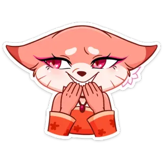 ☺ лиса, животное, мультфильм, милый, каваи, стикер, антропоморфный telegram sticker