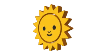 ☀️ sun, sunshine, weather, cartoon, cute telegram sticker