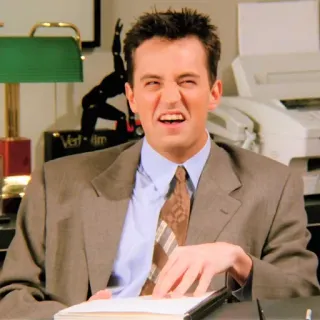 😬 Chandler Bing Friends sitcom, serie tv, ufficio, anni '90, matthew perry telegram sticker