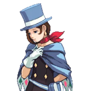 😔 Trucy Wright Ace Attorney 魔法, マジシャン, 女の子, アニメ, 漫画 telegram sticker
