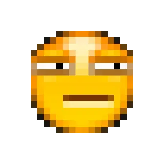 😑 emoji, smirk, pixel art, expression, face telegram sticker