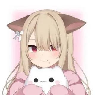 💕 Ragazza anime, Orecchie da gatto, Carino, Kawaii, Personaggio anime, Cartone animato telegram sticker
