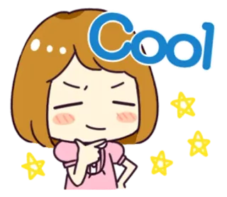 ☺️ Cool cool, cartoon, woman, cute whatsapp sticker