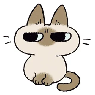 🤨 cat, animal, sticker, cute, siamese, cartoon telegram sticker