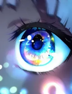 👁 目, 銀河, カラフル, アニメ, 漫画, 反射 telegram sticker