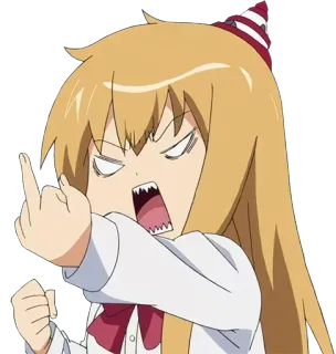 🖕 anime, girl, middle finger, rude, cartoon telegram sticker