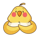 🙏 새, 귀여운, 카와이, 노란색, 만화, 동물 telegram sticker