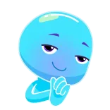 😏 blauwe geest, schattig, personage, vriendelijk, buitensporig, cartoon, blob telegram sticker