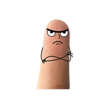 👇 finger, cartoon, character, angry whatsapp sticker