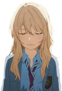 🙂 Kaori Miyazono Your Lie in April Anime, Ragazza, Uniforme scolastica, Sorridendo, Personaggio, Your Lie in April telegram sticker