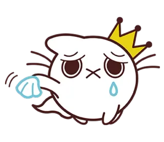 👋 유령, 슬픈, 왕관, 귀여운, 만화 telegram sticker