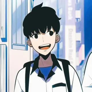 🧬 anime, cartoon, character, smiling, happy, boy telegram sticker