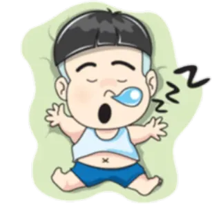 😴 tidur, anak laki-laki, kartun, tidur siang, zzz, mengantuk, santai whatsapp sticker