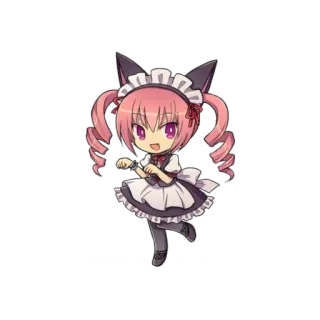 😸 anime, maid, cat ears, chibi, kawaii, cute telegram sticker