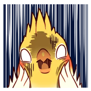😮 chim, vẹt mào, hoạt hình, sốc, bất ngờ, cảm xúc telegram sticker