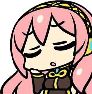 😕 Megurine Luka вокалоид, аниме, персонаж, милый telegram sticker