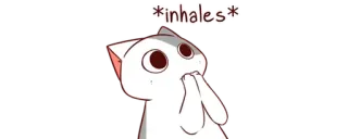 😱 *inhales* gato, inalar, meme, engraçado, fofo telegram sticker