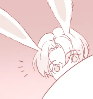 😶 토끼, 귀여운, 애니메이션, 동물귀, 토끼, 분홍색, 카와이 telegram sticker