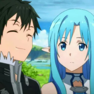 🖇 Asuna Sword Art Online 애니메이션, 소드 아트 온라인, 아스나, 캐릭터, 키리토 telegram sticker