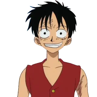 😀 Monkey D. Luffy One Piece 애니메이션, 원피스, 루피, 만화, 해적, 망가, 밀짚모자 telegram sticker
